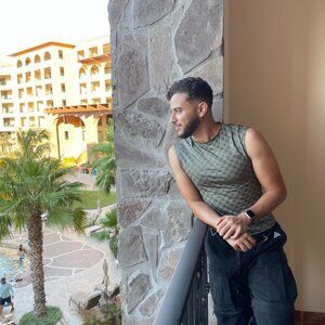 MISBHV Lycra Monogram Sleeveless Top | Olive Green | Size M |